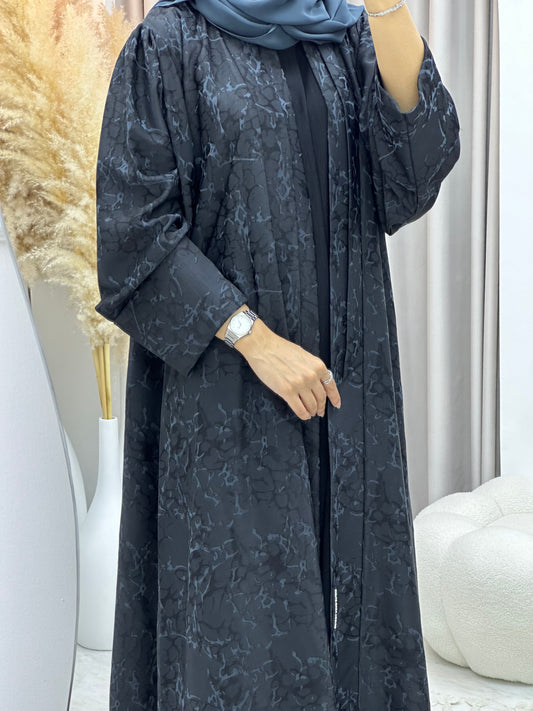 C 0275-02 Dark Grey Ragged Abaya