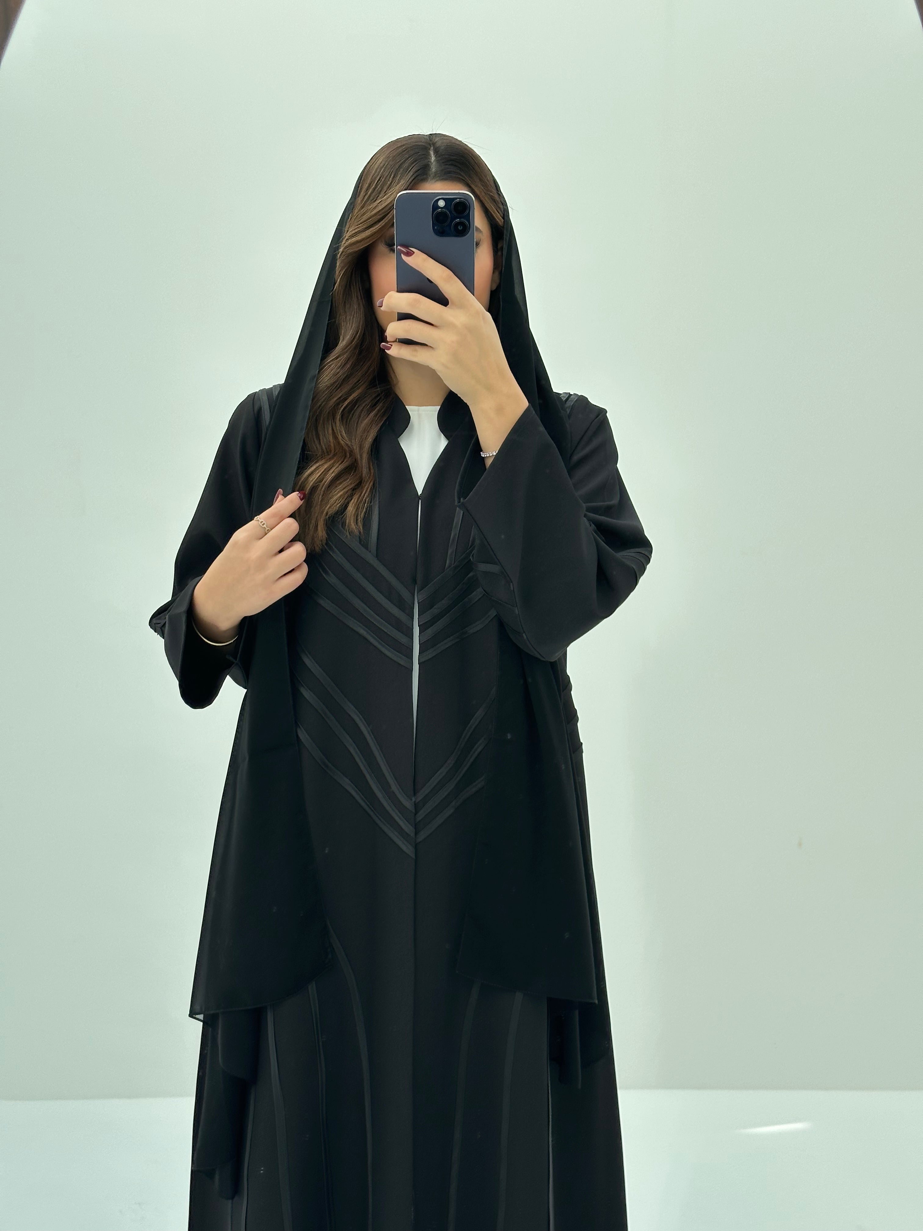 C 1664 Black Striped Abaya