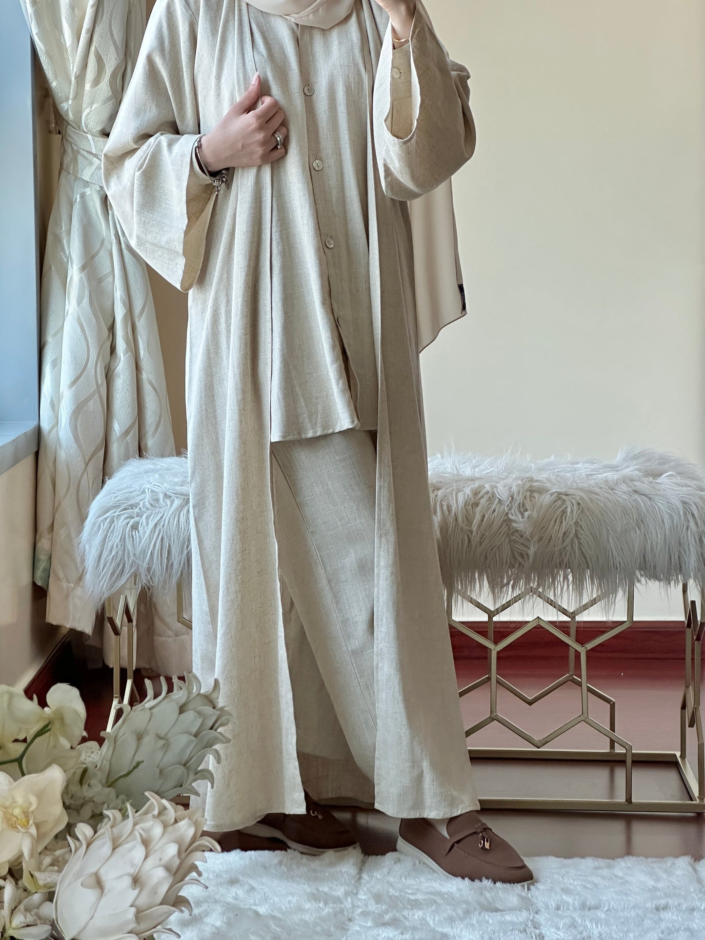 C-RTW-Beige-Summer-Linen-Travel-Abaya-Set