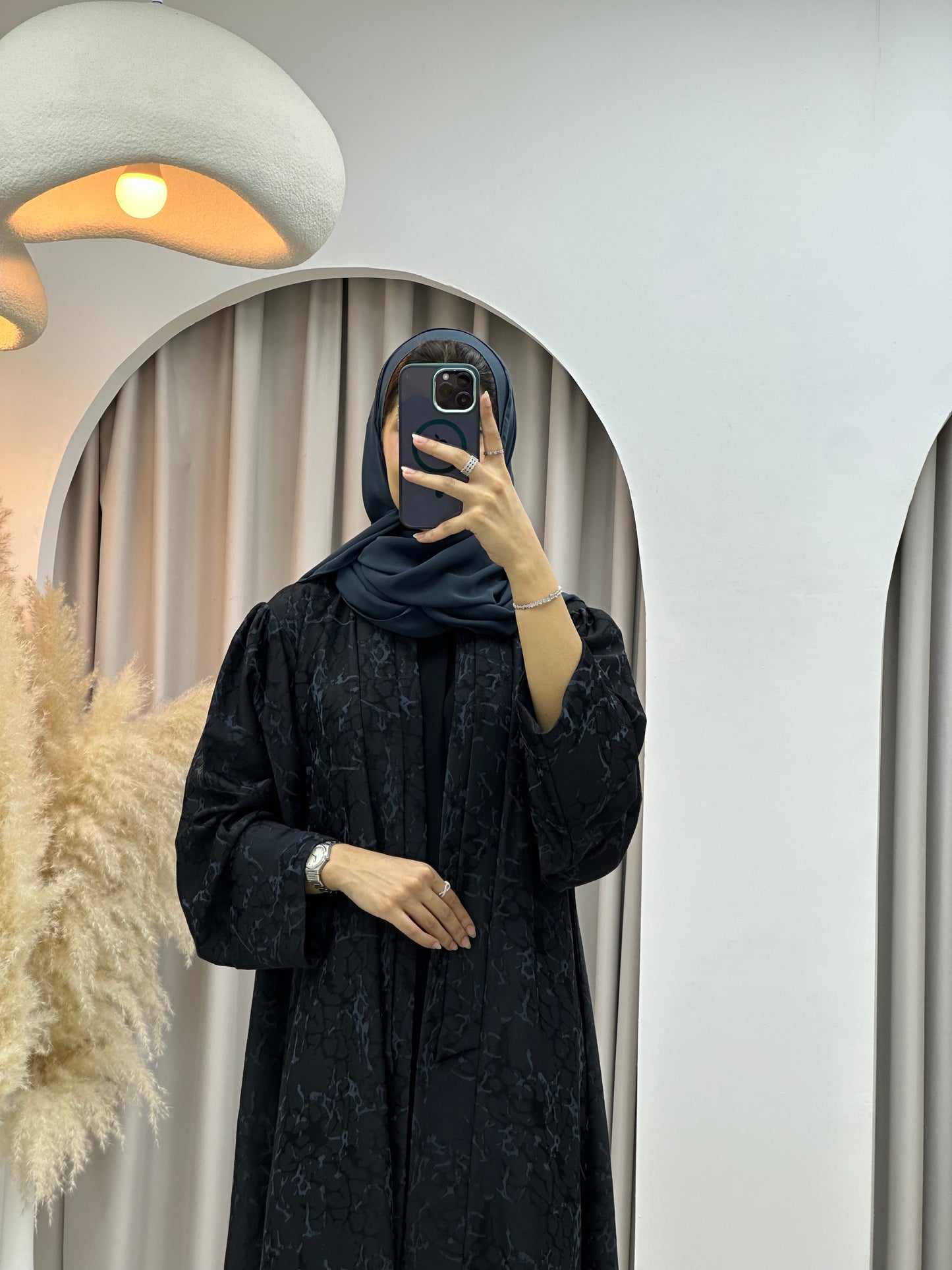 C 0275-02 Dark Grey Ragged Abaya