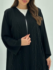 C 1665 Black Beaded Abaya