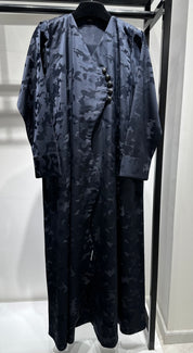 C 1450-04 Navy Blue Army Printed Abaya