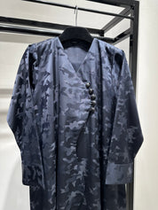 C 1450-04 Navy Blue Army Printed Abaya