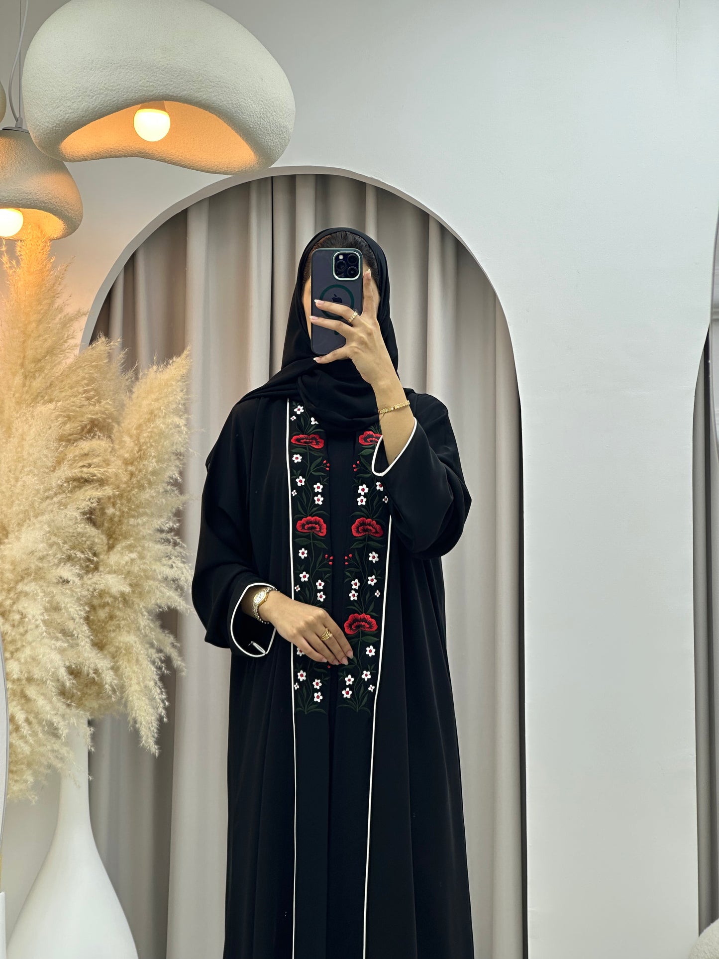 C 0489 Black Emirati National Day Abaya