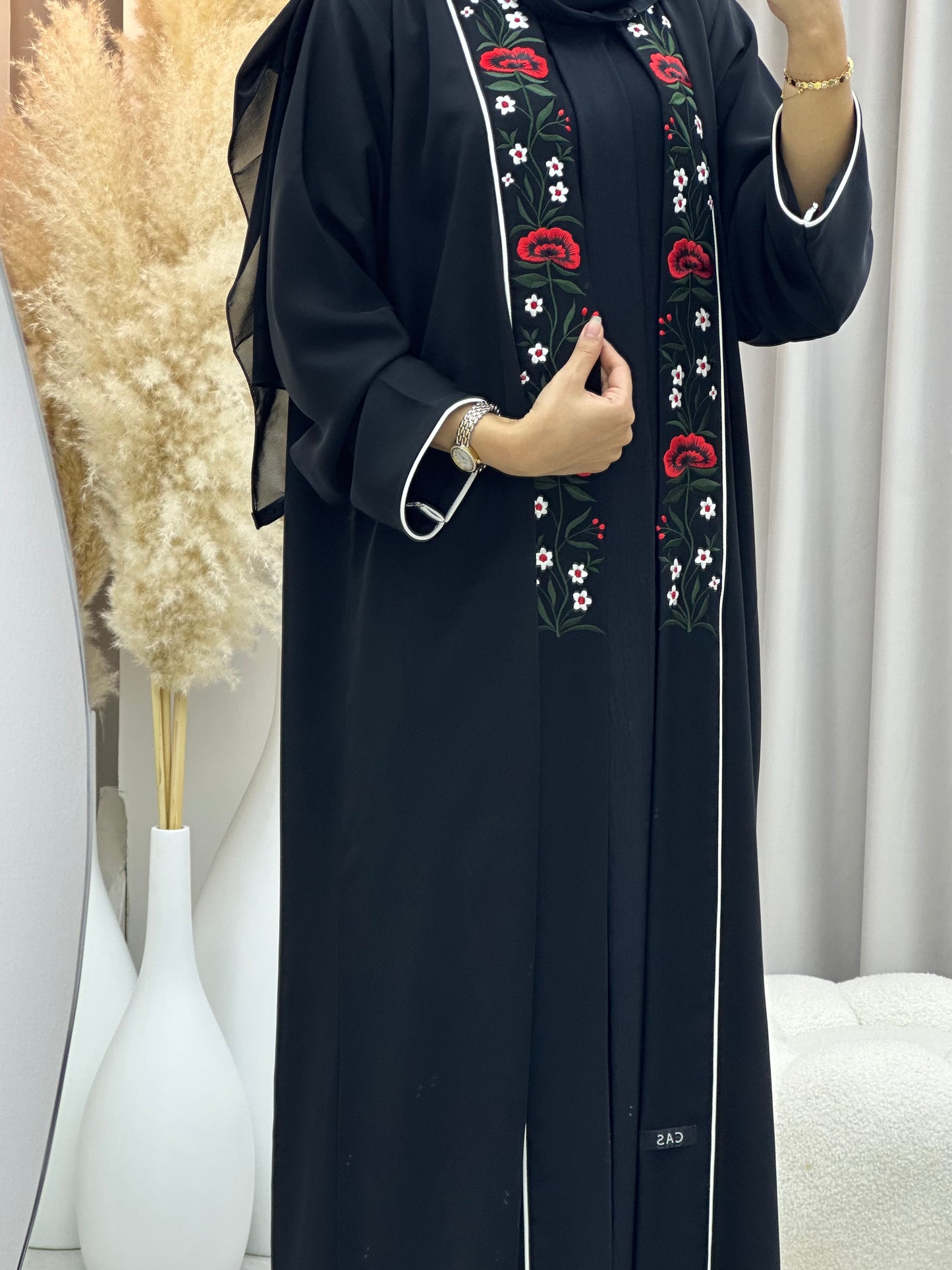 C 0489 Black Emirati National Day Abaya