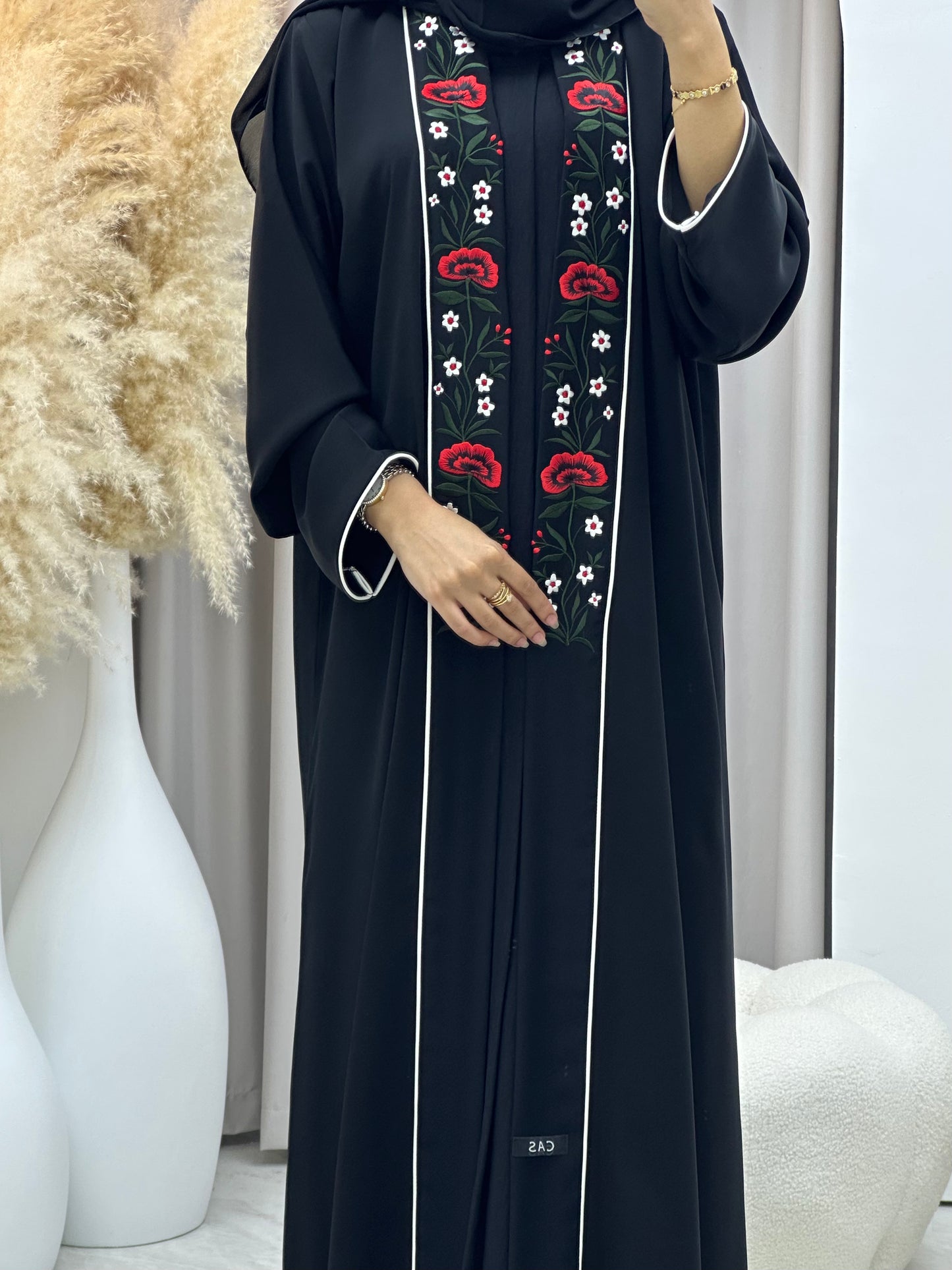 C 0489 Black Emirati National Day Abaya