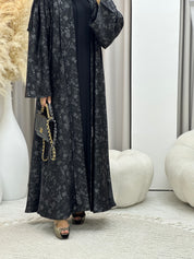 C RTW-U 0493 Silver Metallic Printed Abaya