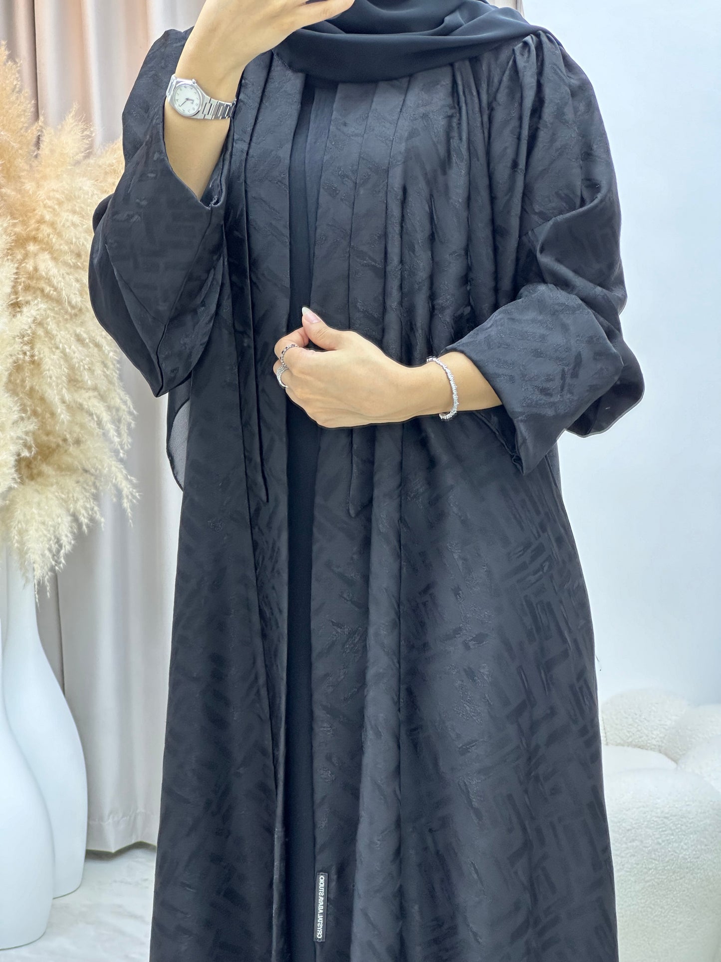 C 0276-01 Black Tagged Abaya