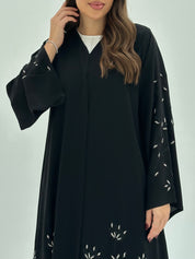 C 1669 Black Beaded Abaya