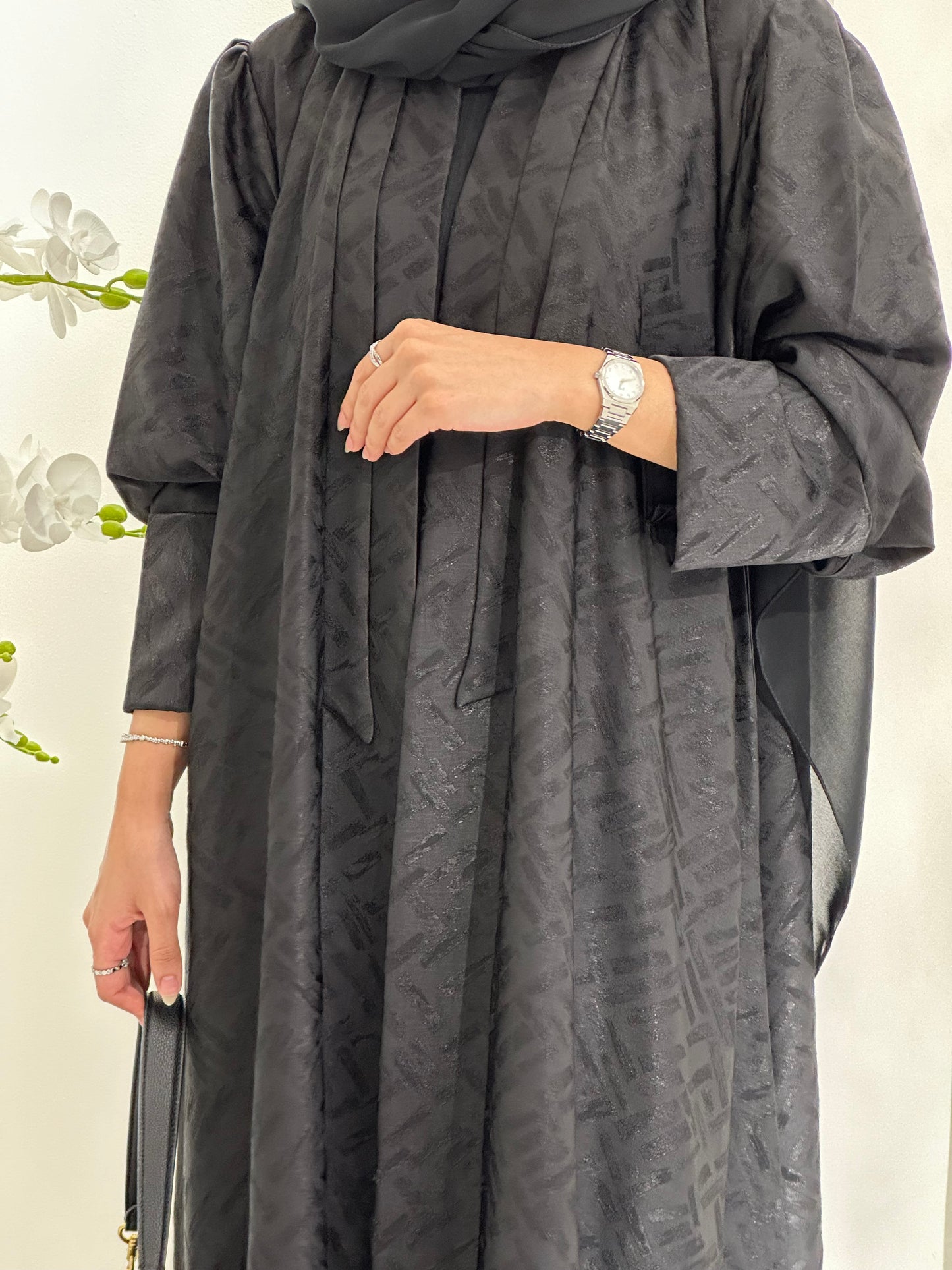 C 0276-01 Black Tagged Abaya