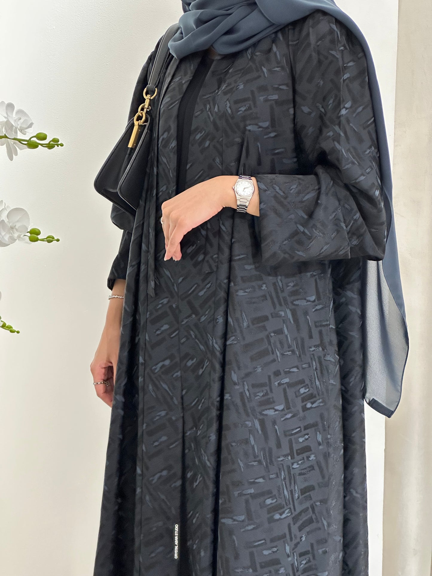 C 0276-02 Dark Grey Tagged Abaya