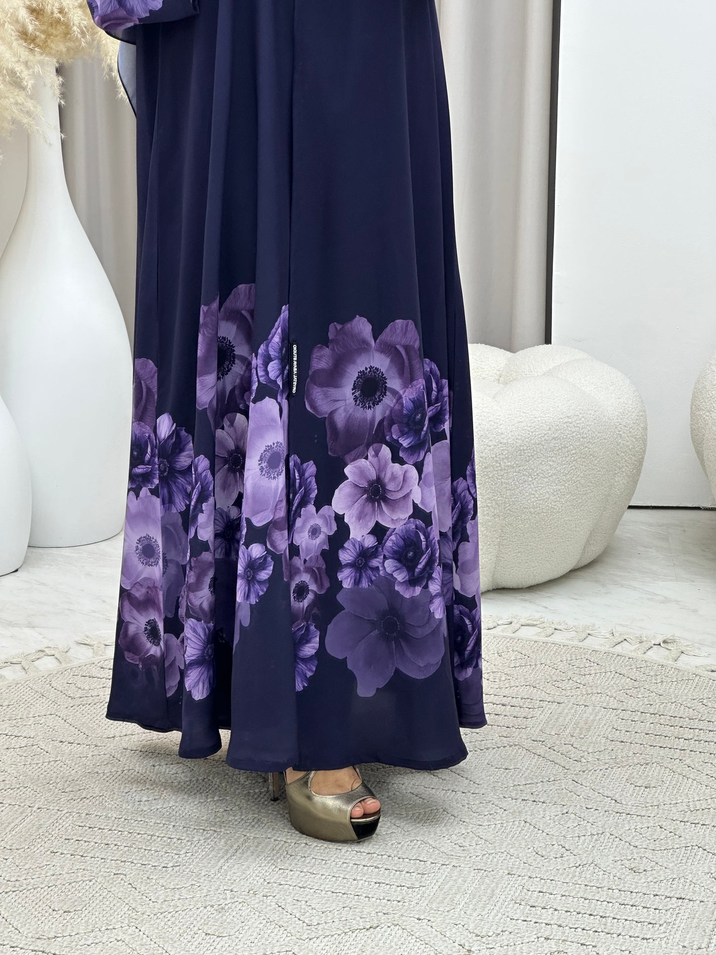 C 0425 Purple Printed Abaya 02