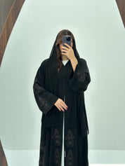 C 1670 Black Embroidered Crystal Abaya