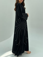 C 1671 Black Beaded Abaya