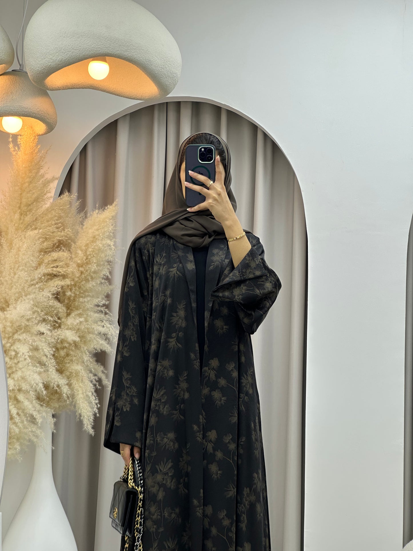 C 0496 Gold Metallic Printed Abaya