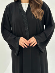 C 1673 Black Beaded Abaya