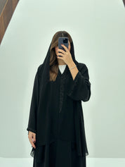 C 1673 Black Beaded Abaya