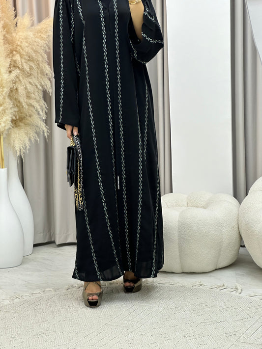 C 0281-01 Black Embroidery Abaya