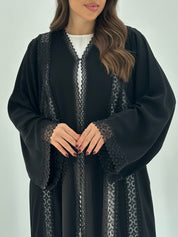 C 1674 Black Crystal Lace Abaya