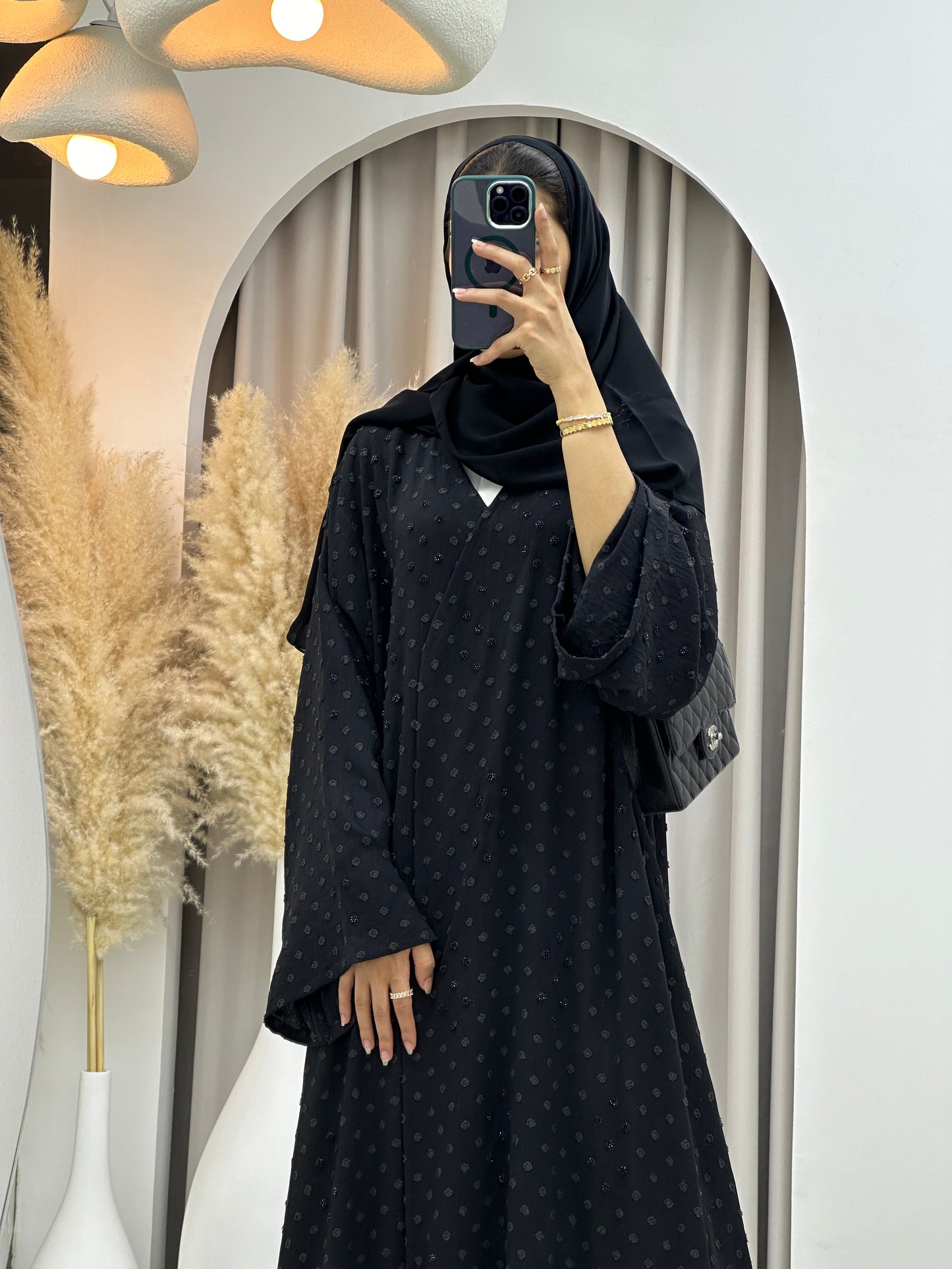 C 0093 Black Dots Abaya