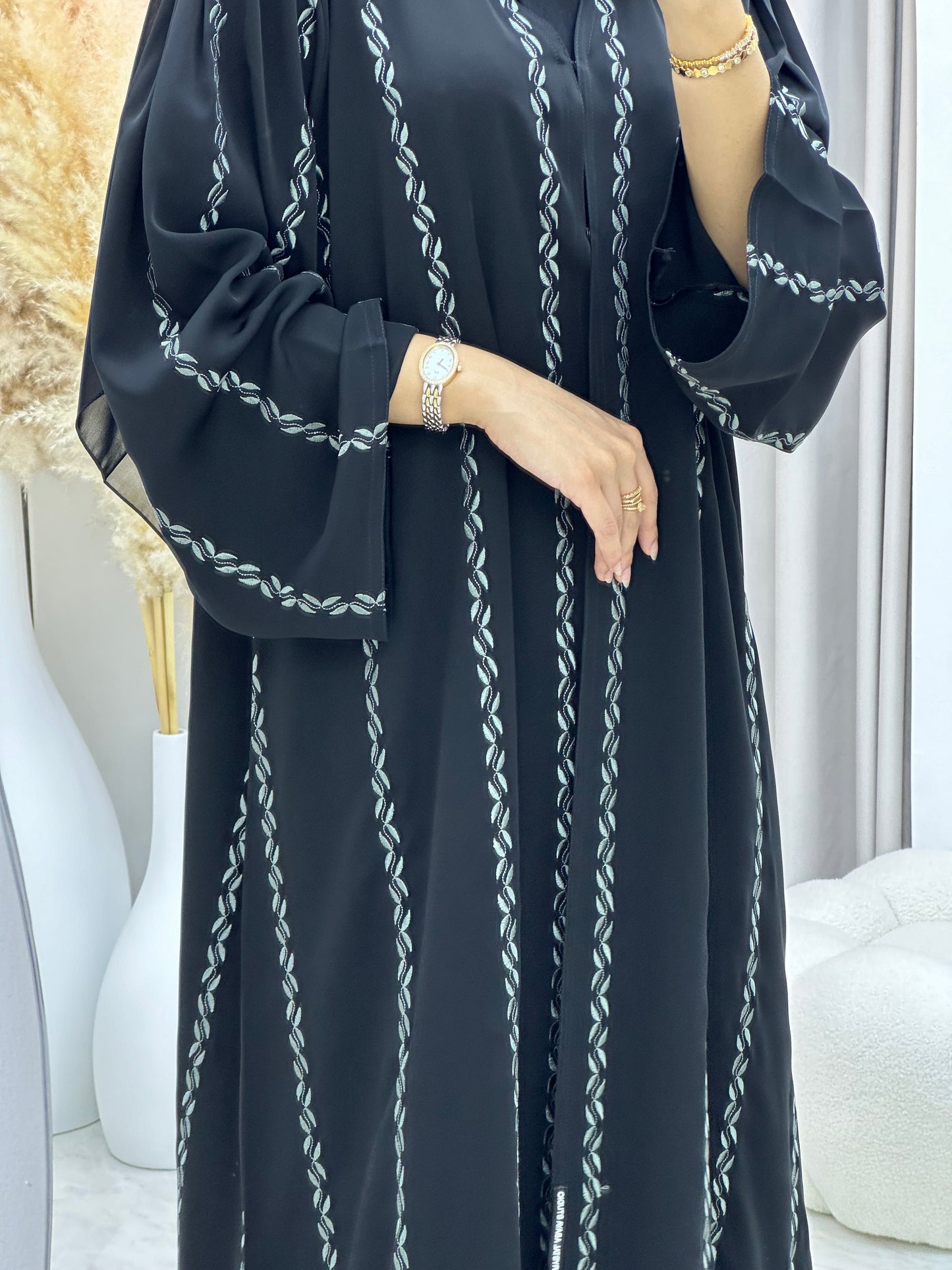 C 0281-01 Black Embroidery Abaya