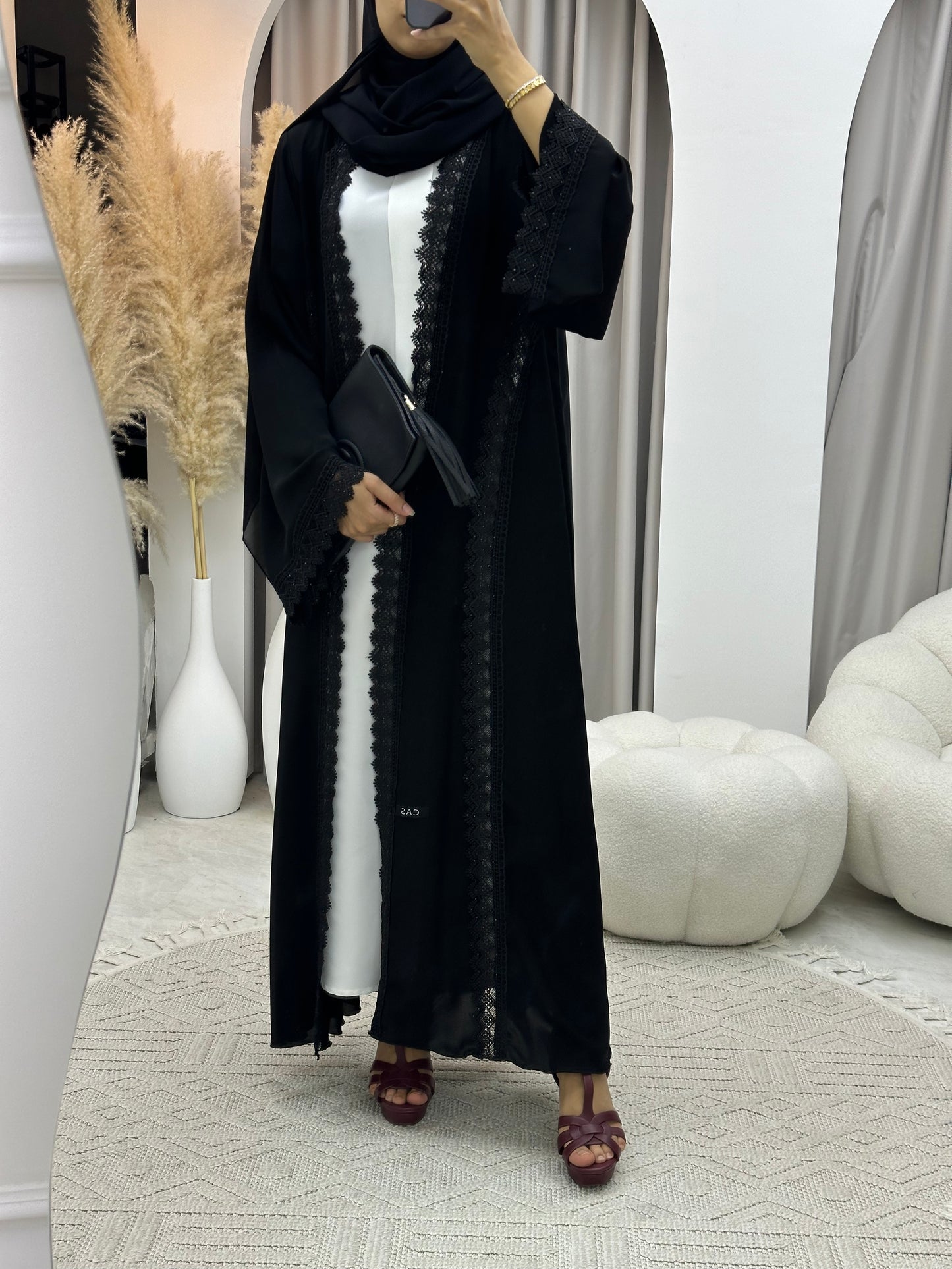 C 0096 Black Lace Abaya