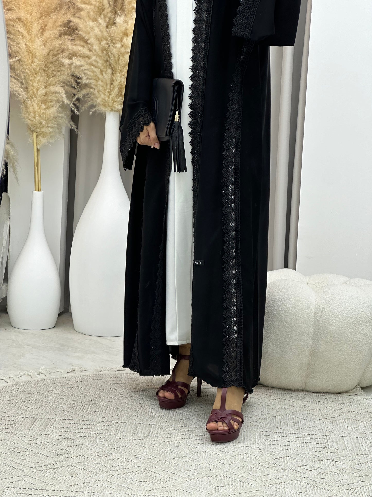 C 0096 Black Lace Abaya