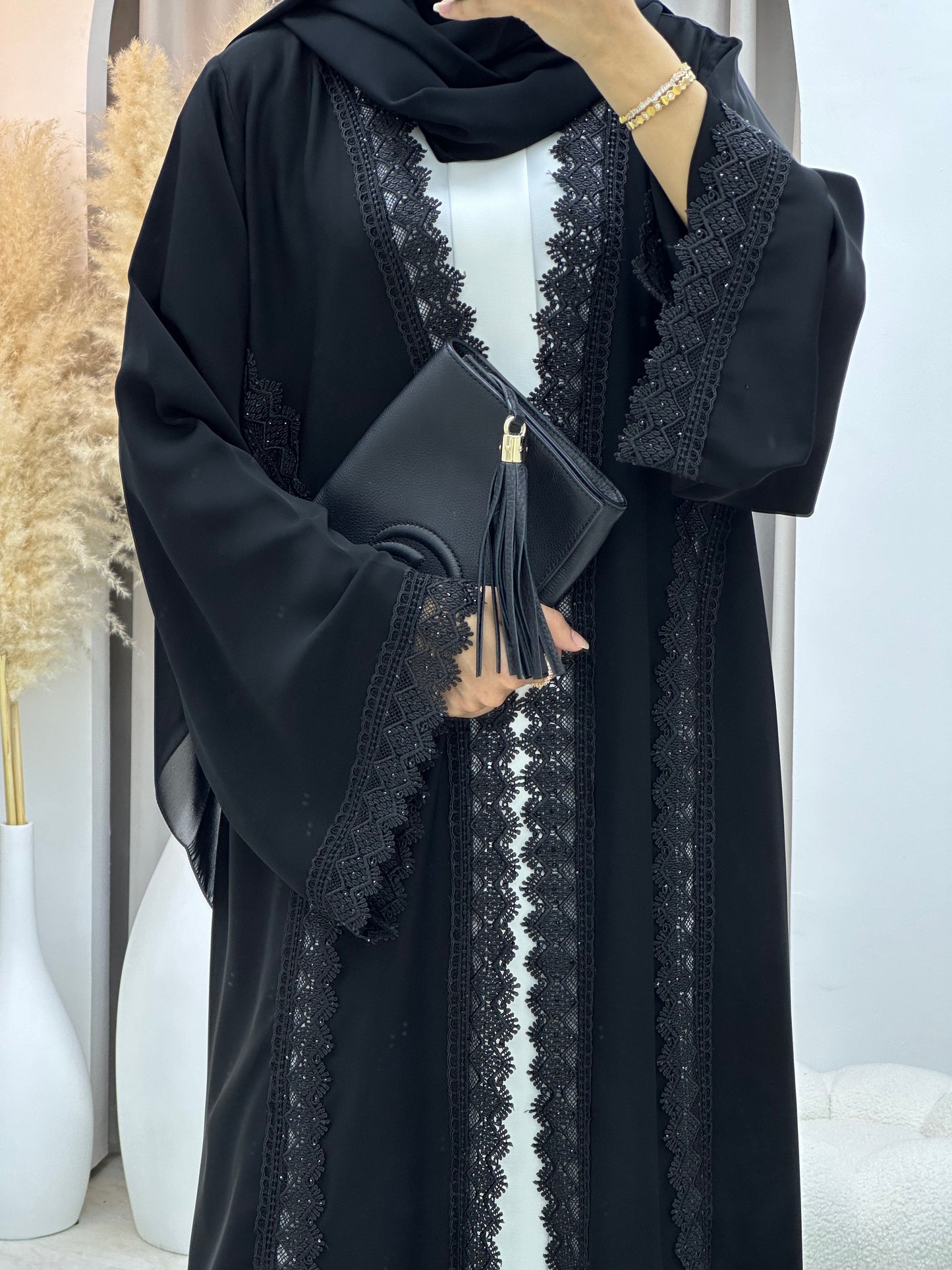 C 0096 Black Lace Abaya