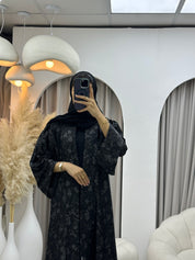 C RTW-U 0493 Silver Metallic Printed Abaya