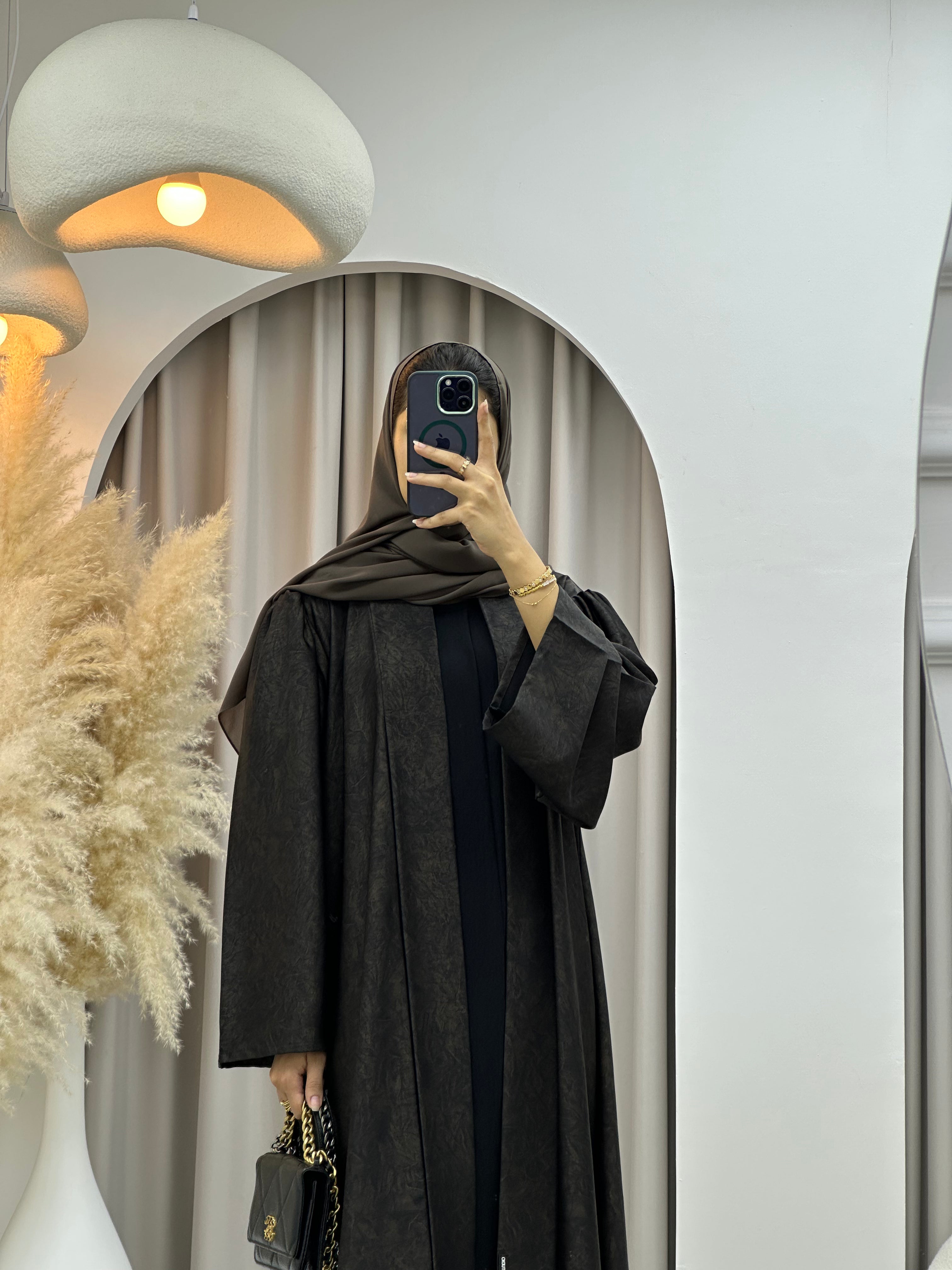 C RTW-U 0497 Gold Metallic Printed Abaya