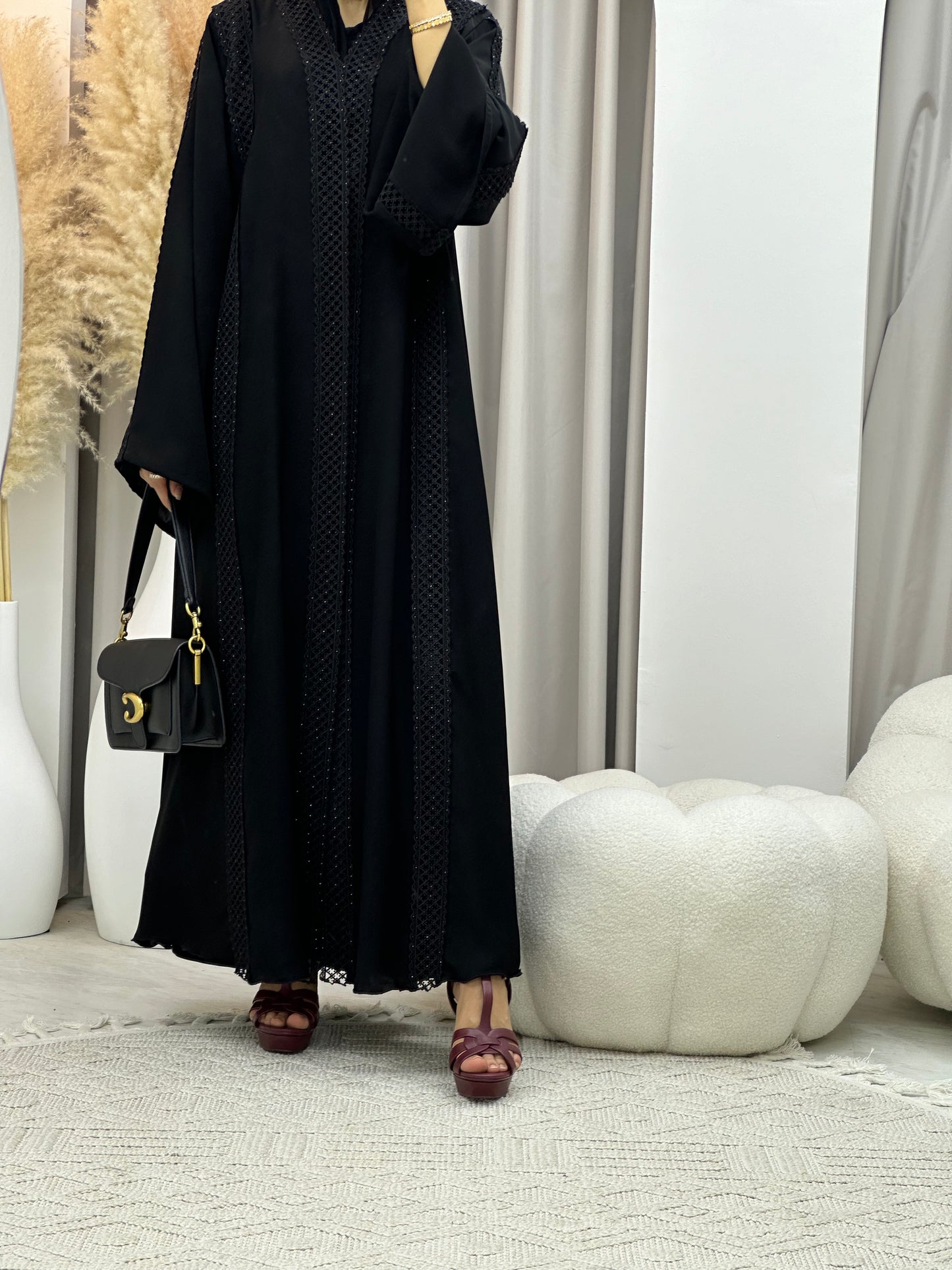 C 0095 Black Lace Abaya