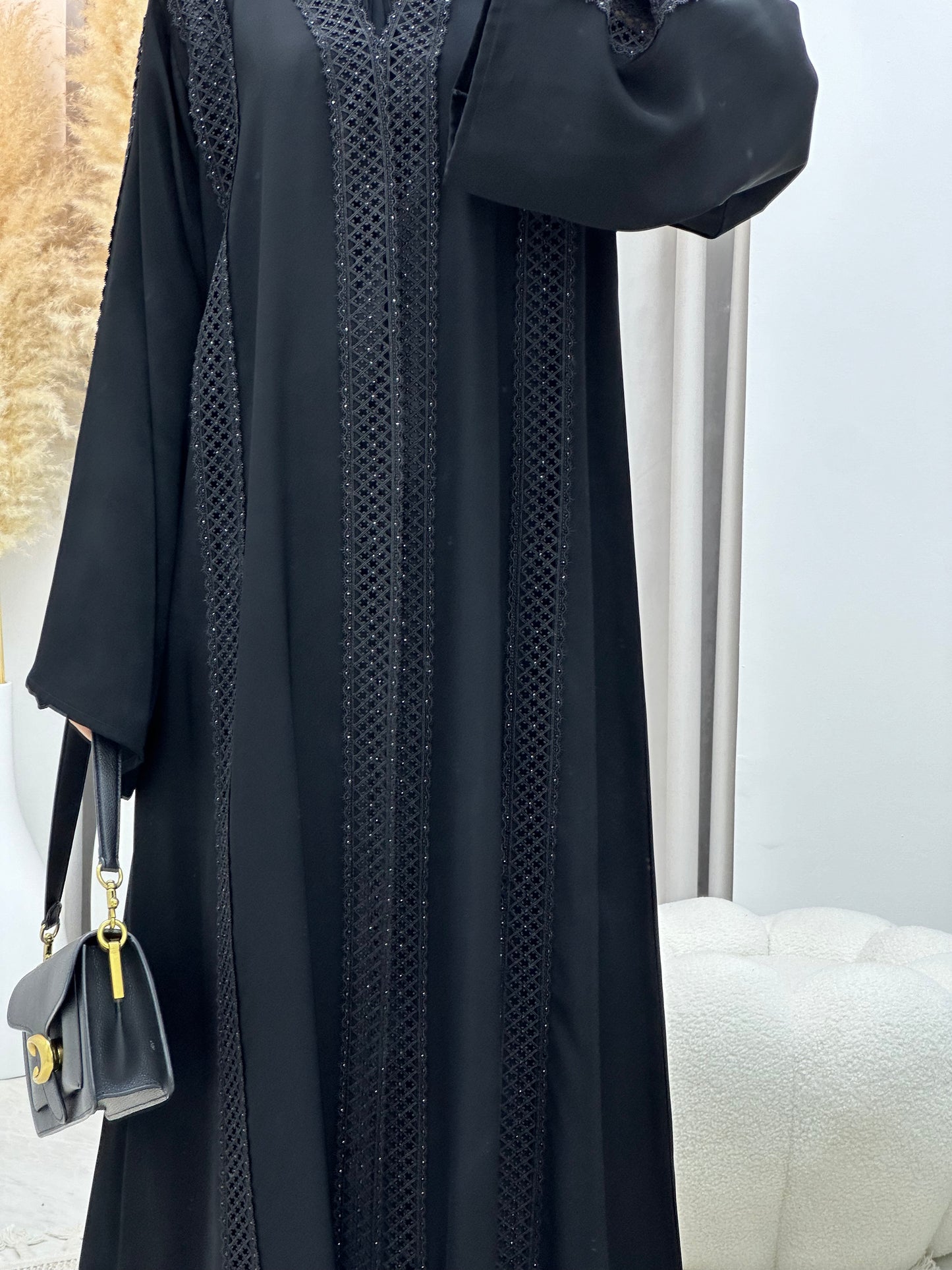 C 0095 Black Lace Abaya