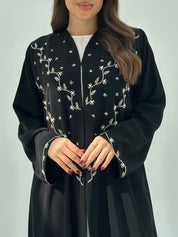 C 1677 Black Beaded Abaya