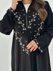 C 1677 Black Beaded Abaya