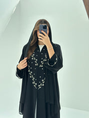 C 1677 Black Beaded Abaya