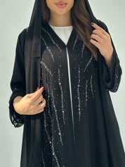 C 1679 Black Beaded Abaya