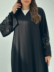 C 1680 Black Beaded Abaya