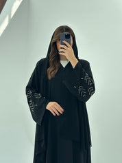 C 1680 Black Beaded Abaya