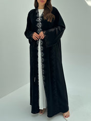 C 1681 Black Crystal Lace Abaya