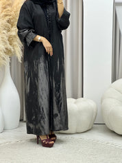 C RTW-U 0536 Black Silver Jacquard Abaya