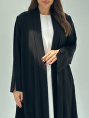 C 1683 Black Beaded Pleated Abaya