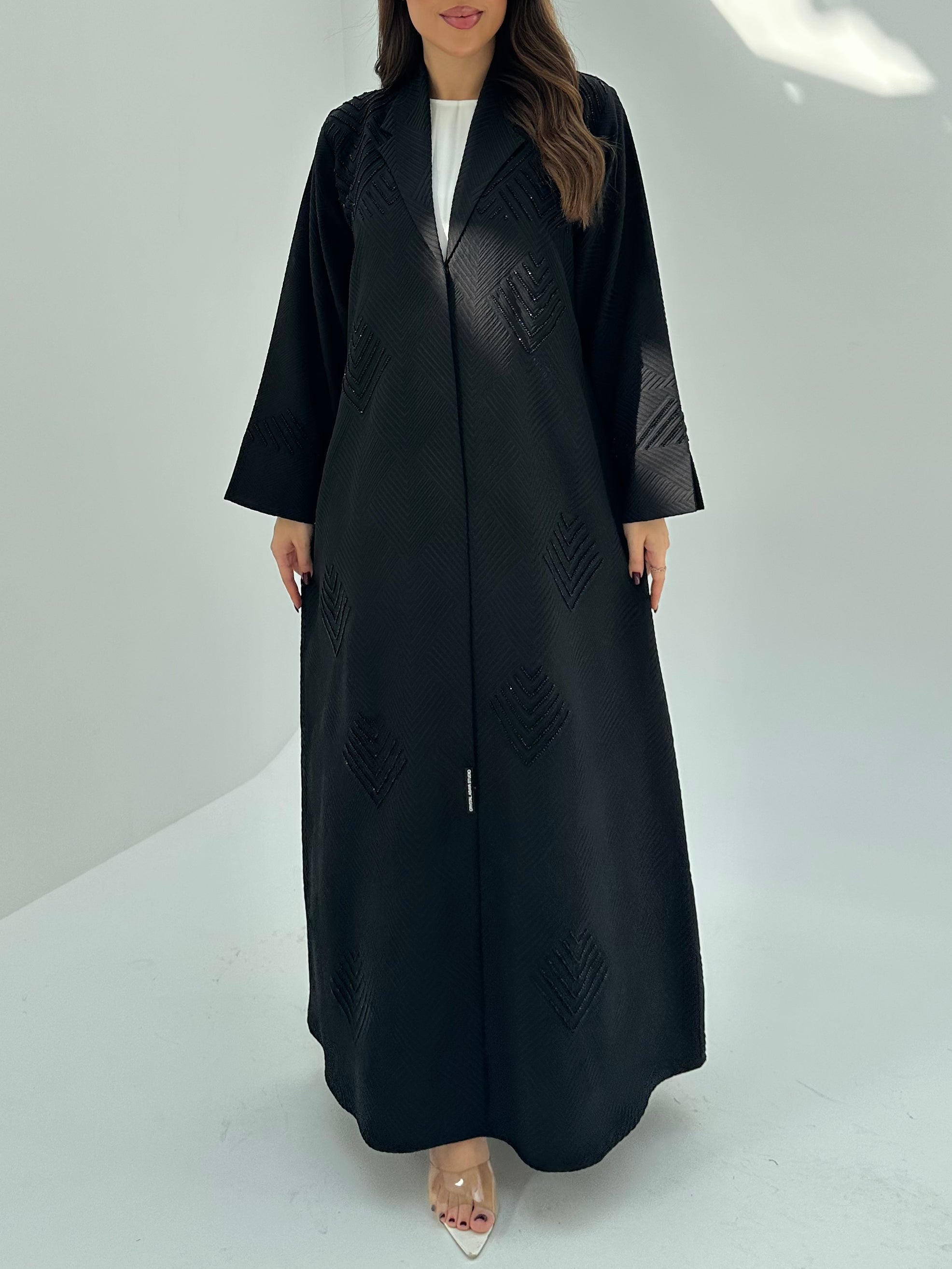 C 1684 Black Beaded Abaya