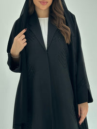 C 1684 Black Beaded Abaya - XS / 49