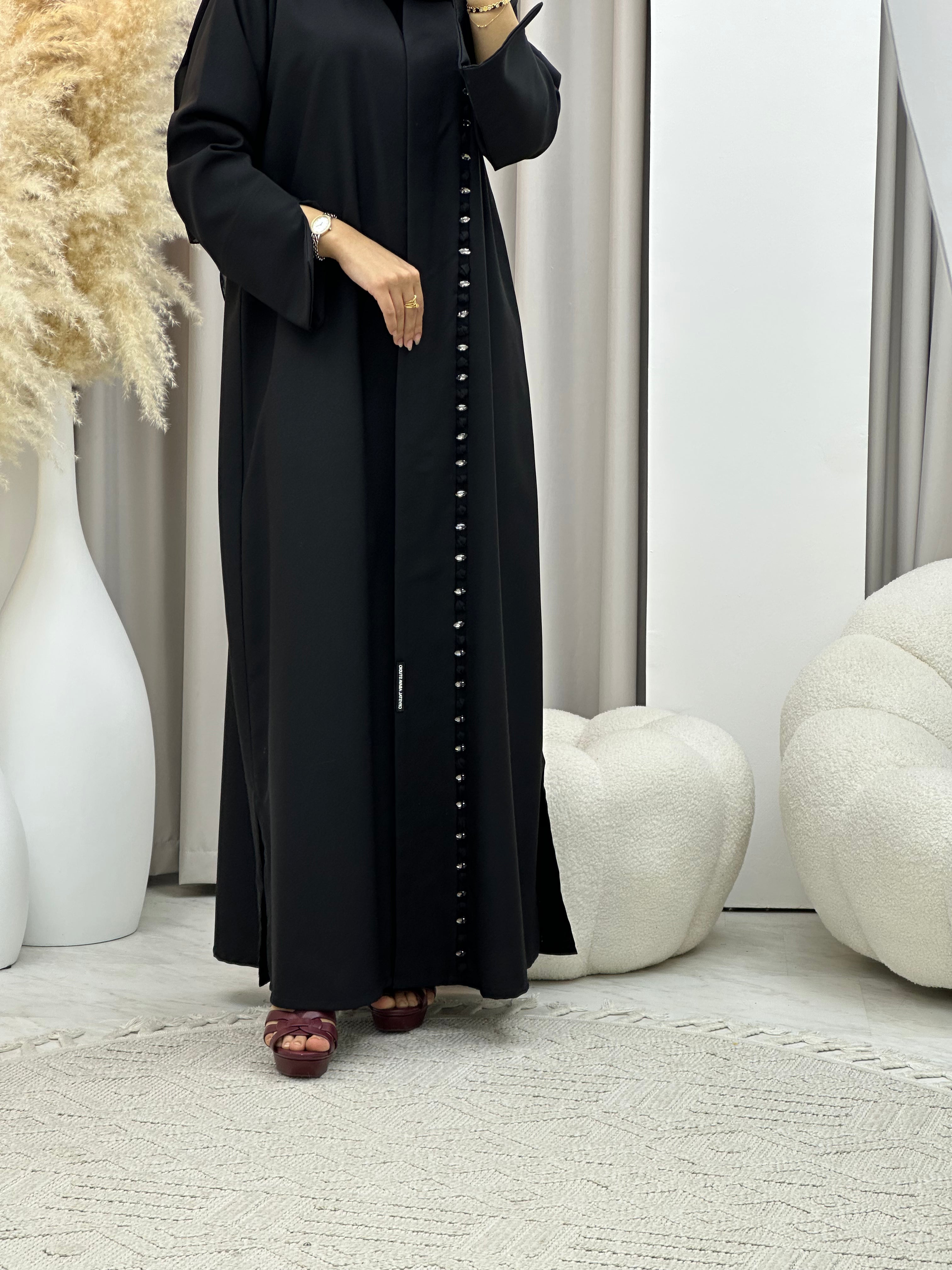 C RTW 0539 Black Work Abaya