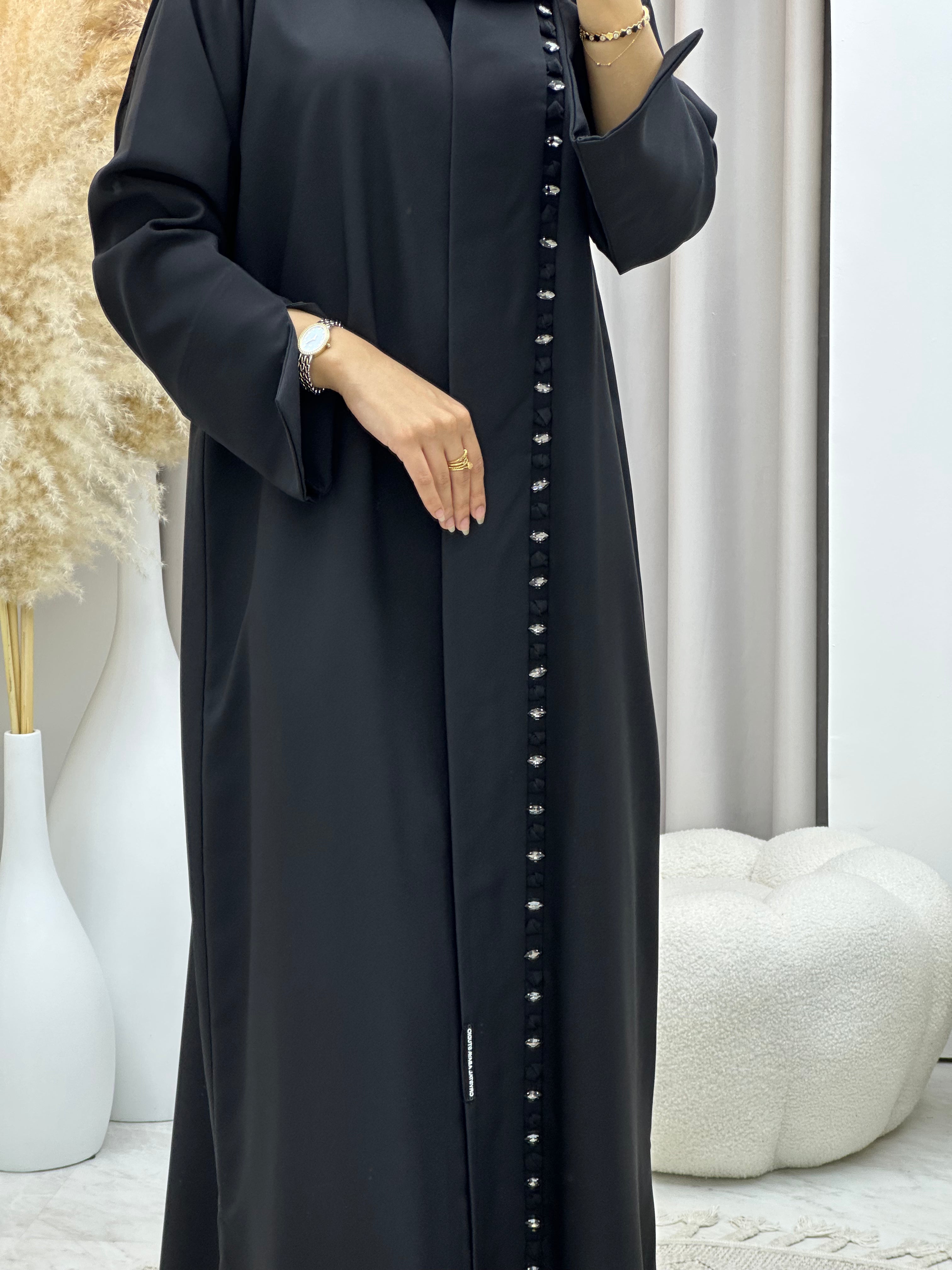 C RTW 0539 Black Work Abaya