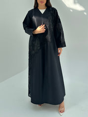C 1685 Black Crystal Lace Abaya