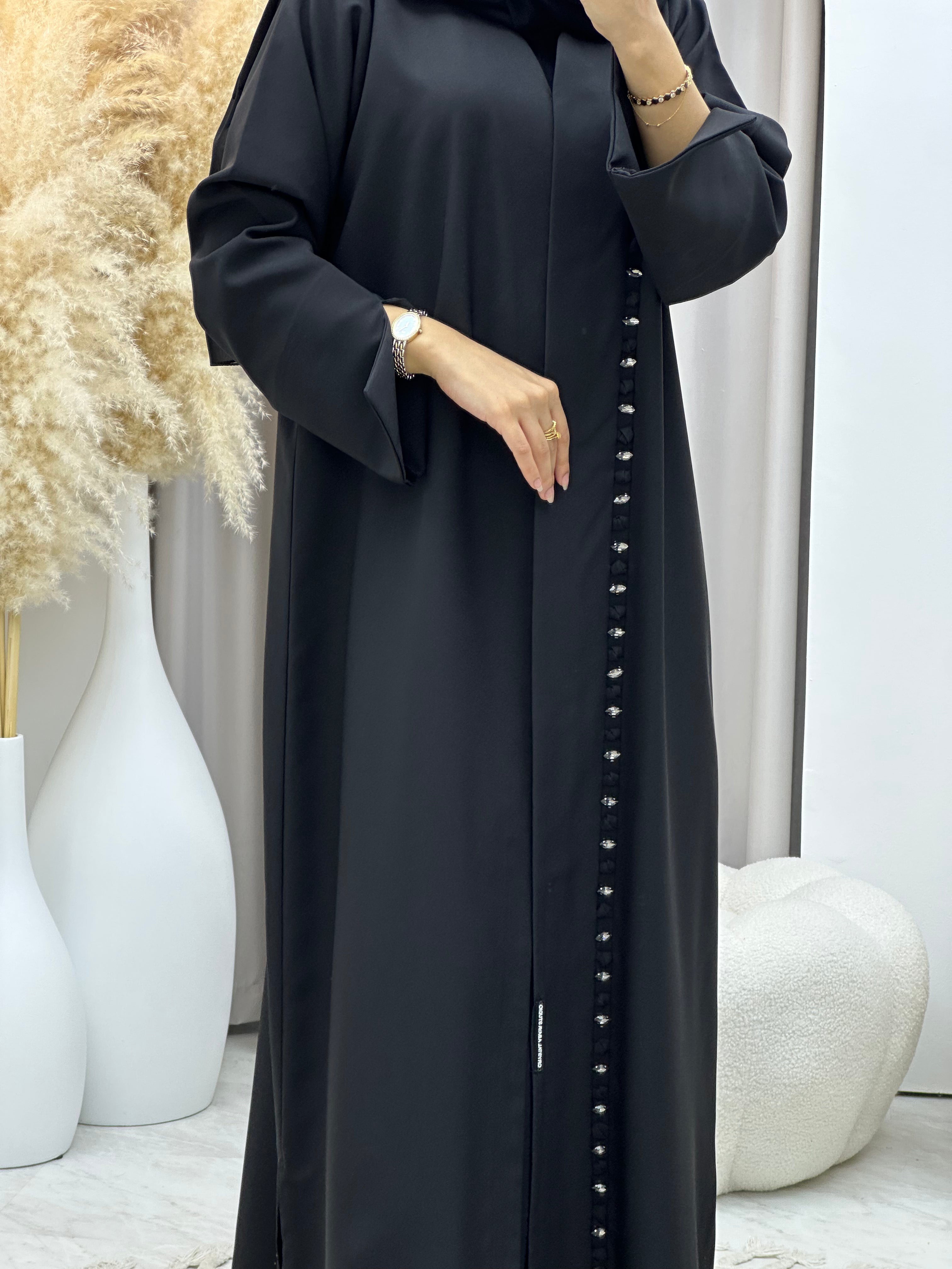 C RTW 0539 Black Work Abaya