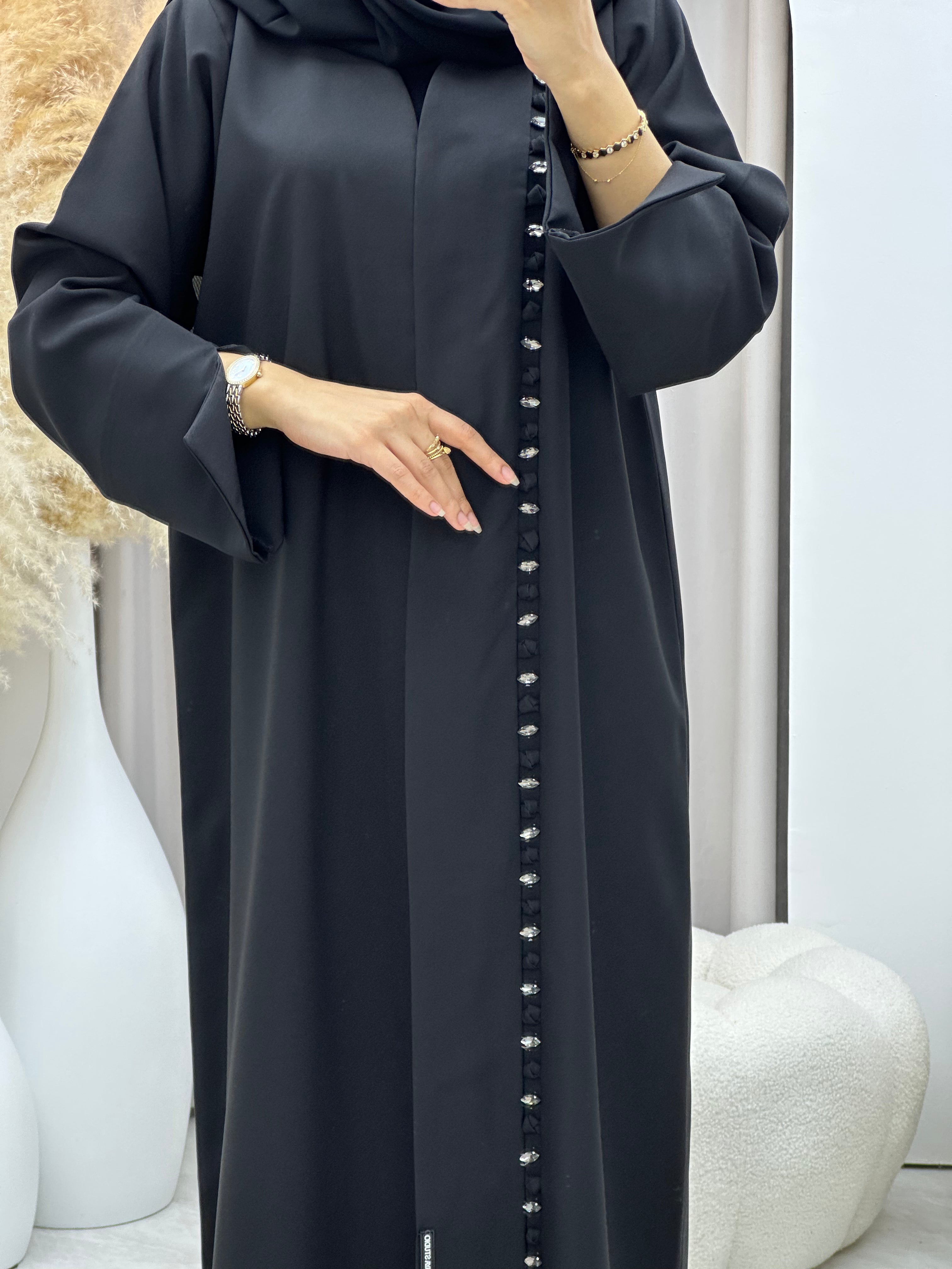 C RTW 0539 Black Work Abaya