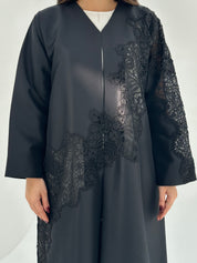 C 1685 Black Crystal Lace Abaya
