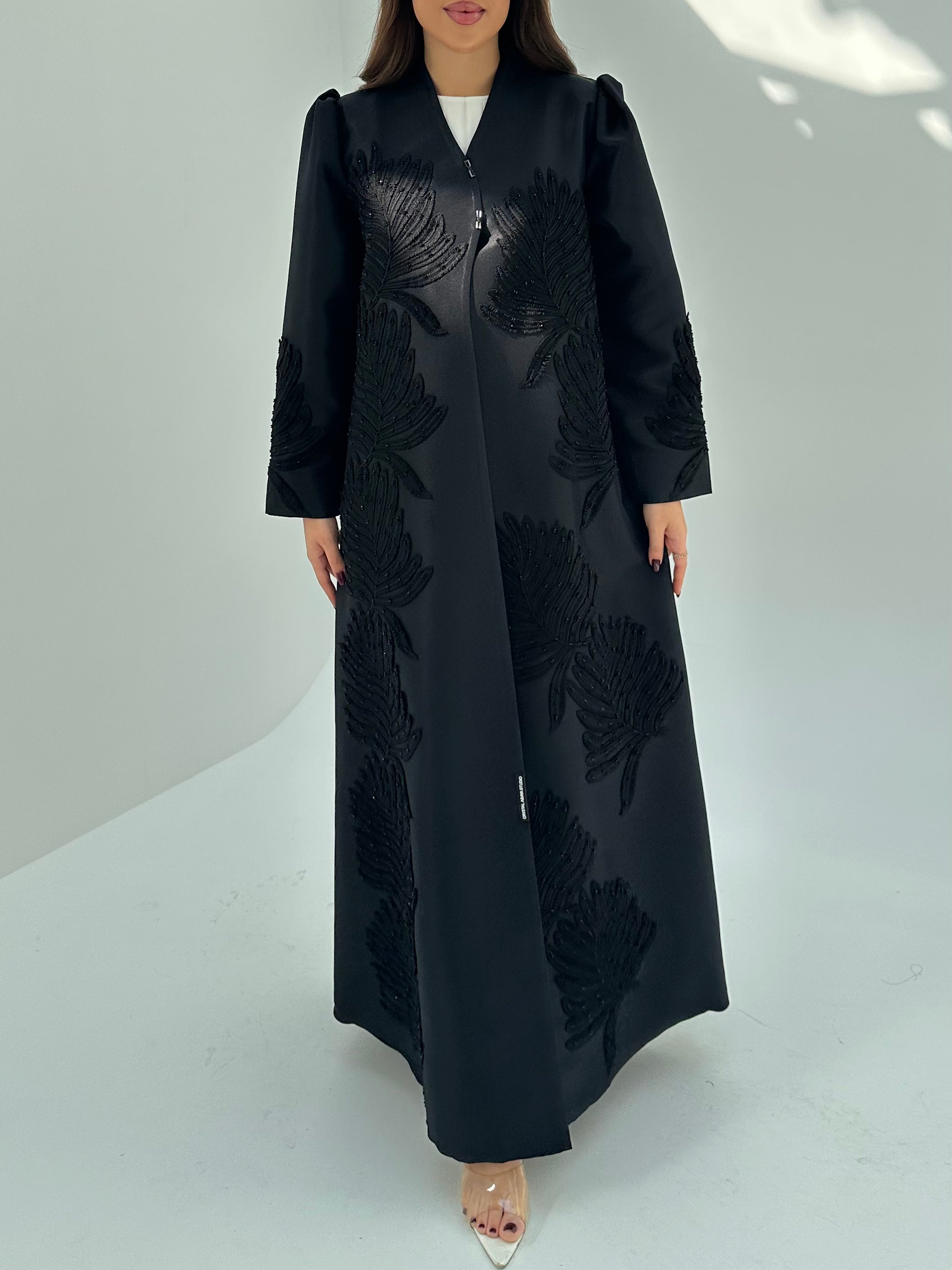 C 1686 Black Beaded Abaya